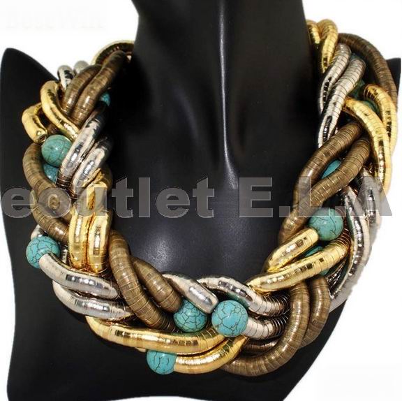 40MM WIDE HUGE SNAKE TRI-COLOUR NECKLACE